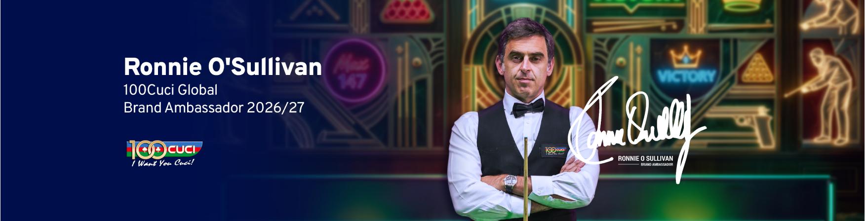 Ronnie O'Sullivan — 100Cuci Global Brand Ambassador 2026/27